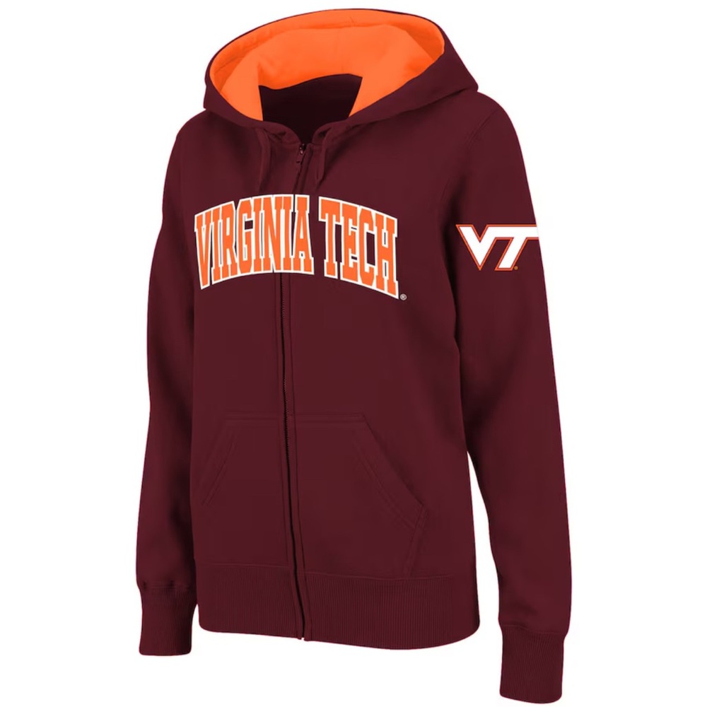 Women's Stadium Athletic Maroon Virginia Tech Hokies Full-Zip Hoodie